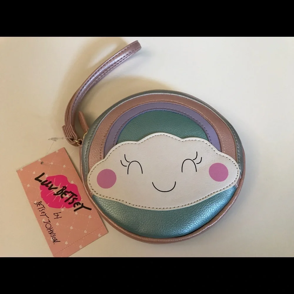 Betsey Johnson Coin Purse with Strap Rainbow
